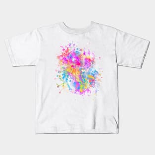 Abstract Vibrant Multicolor Brush Strokes and Splatters 9 Kids T-Shirt